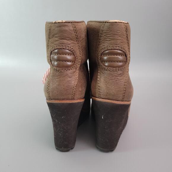 Ash Zenith Wedge Boots Women's EU 39 Brown Leather Lace Up Ankle Shoes - Picture 10 of 12